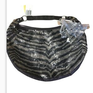 LE SPORTSAC ⭐️ Remix Studio sequin zebra black hand bag